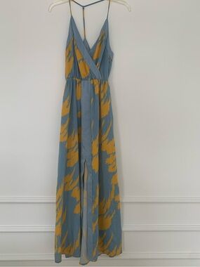 House of Harlow 1960 x Revolve.  Light Blue & Mustard Printed Maxi Dress, XXS.